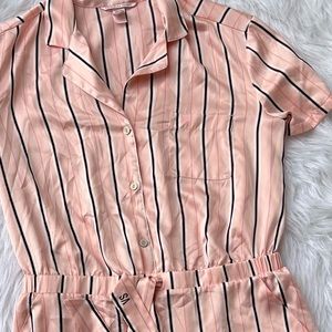 Victorias Secret | Pinstripe Onesie Pajamas